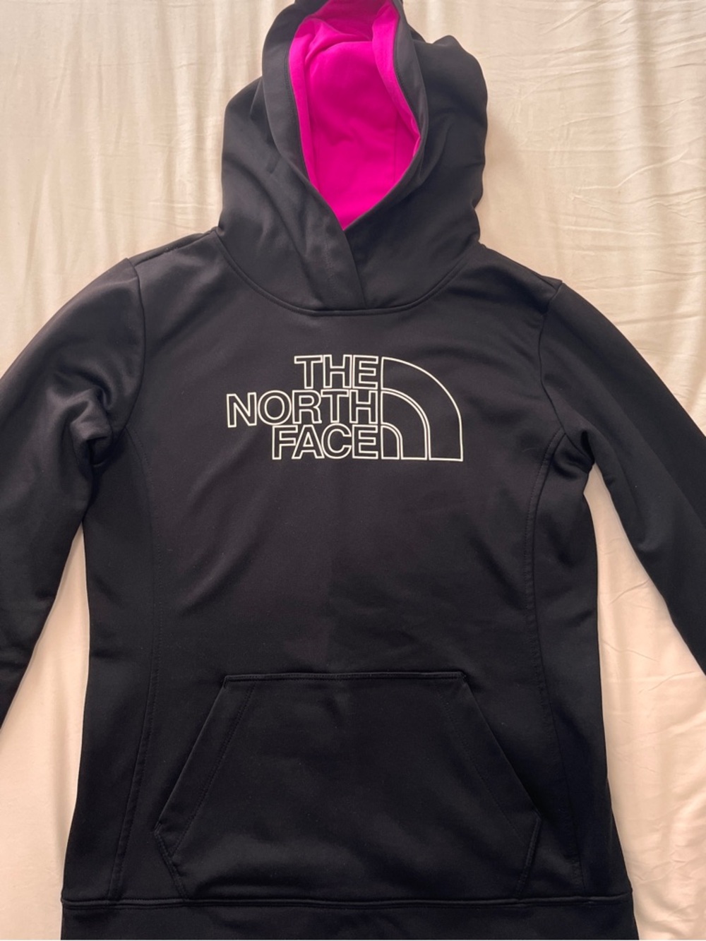 The North Face Women’s Black Hoodie with Pink Lined Hood